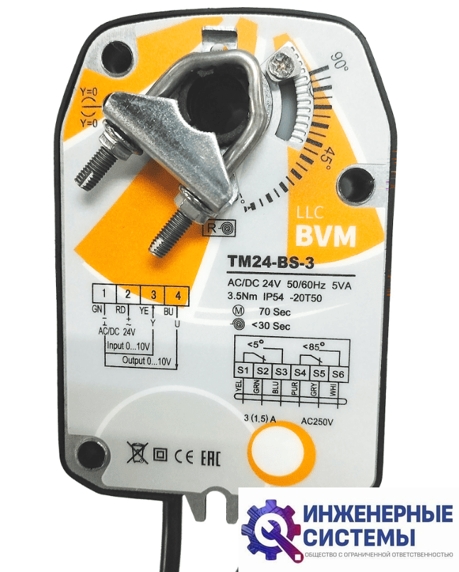 BVM TM24-BS-3 (24В, 3 Нм) электропривод