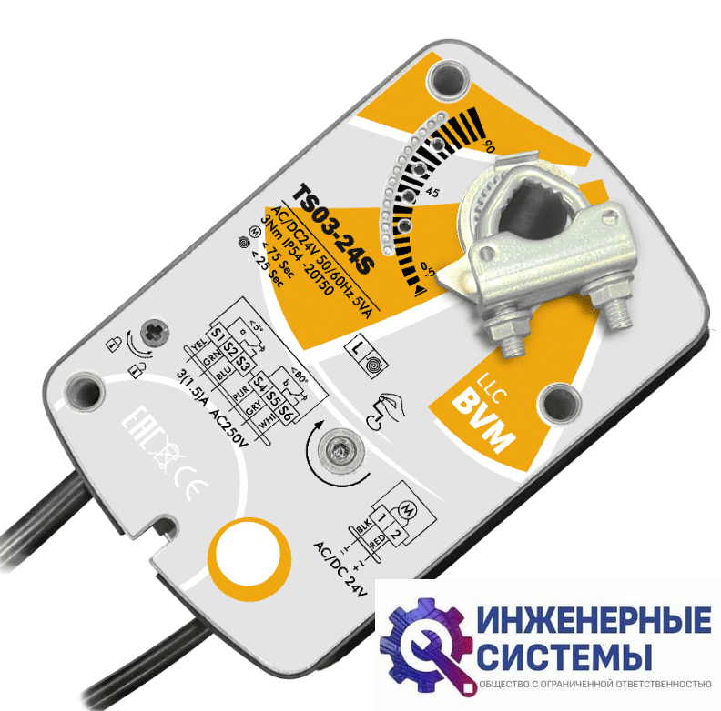 BVM TS03-24S (24В, 3 Нм) электропривод