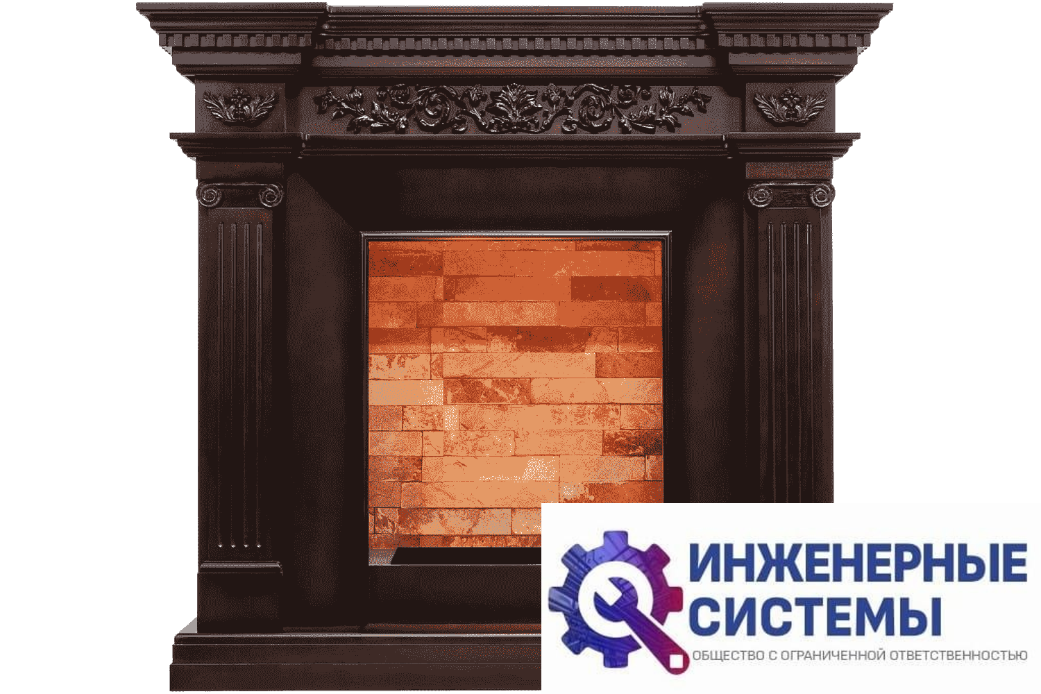 Dimplex Amalfi Махагон коричневый антик портал для камина