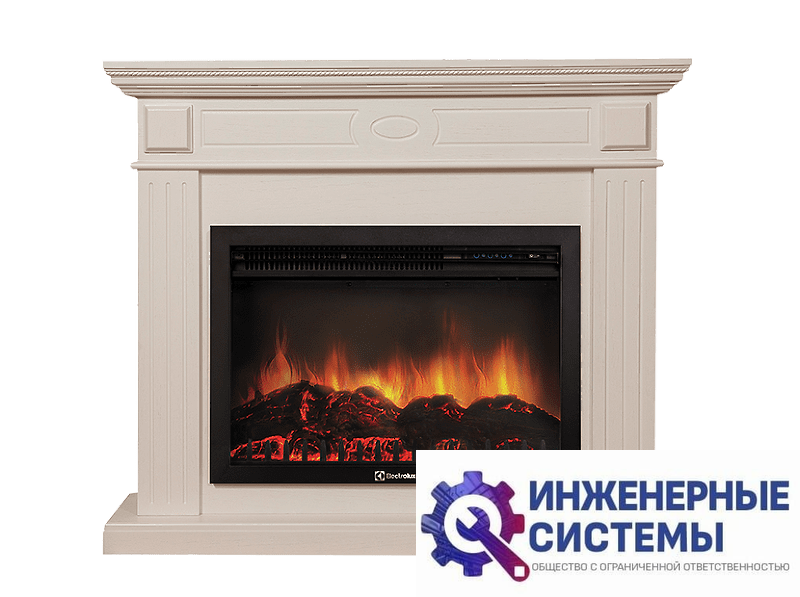 Firelight Bianco 25 портал для камина шпон белёный дуб