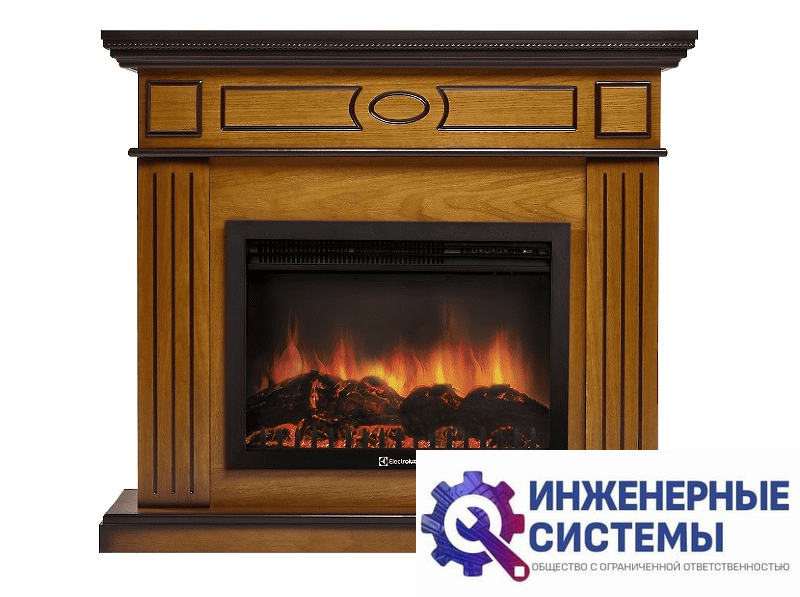 Firelight Bianco 25 портал для камина шпон орех