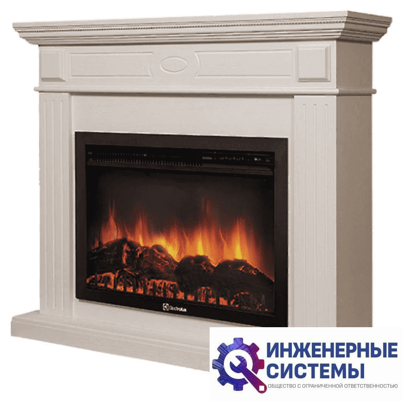 Firelight Bianco 30 шпон белёный дуб портал для камина