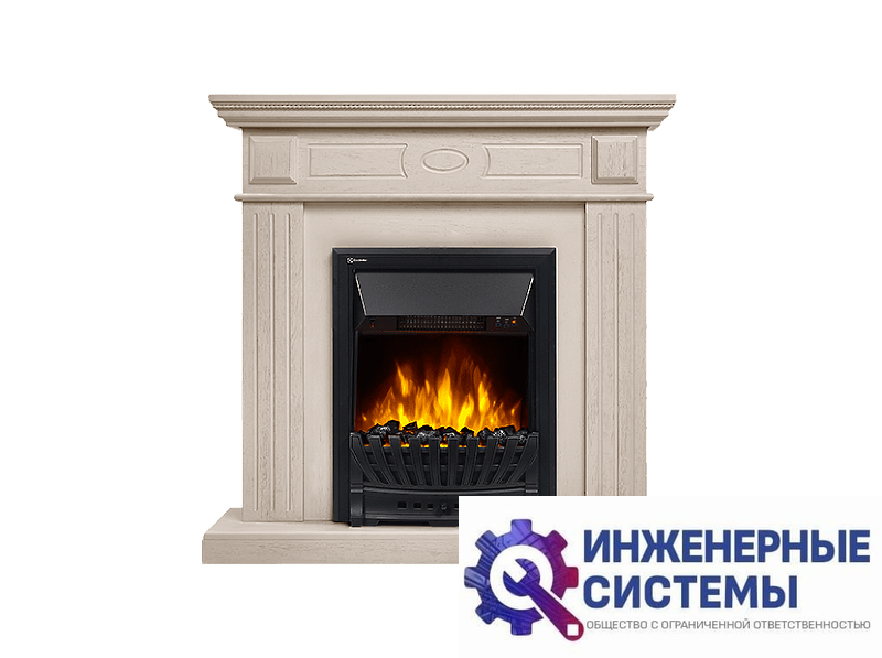 Firelight Bianco Classic портал для камина шпон белёный дуб