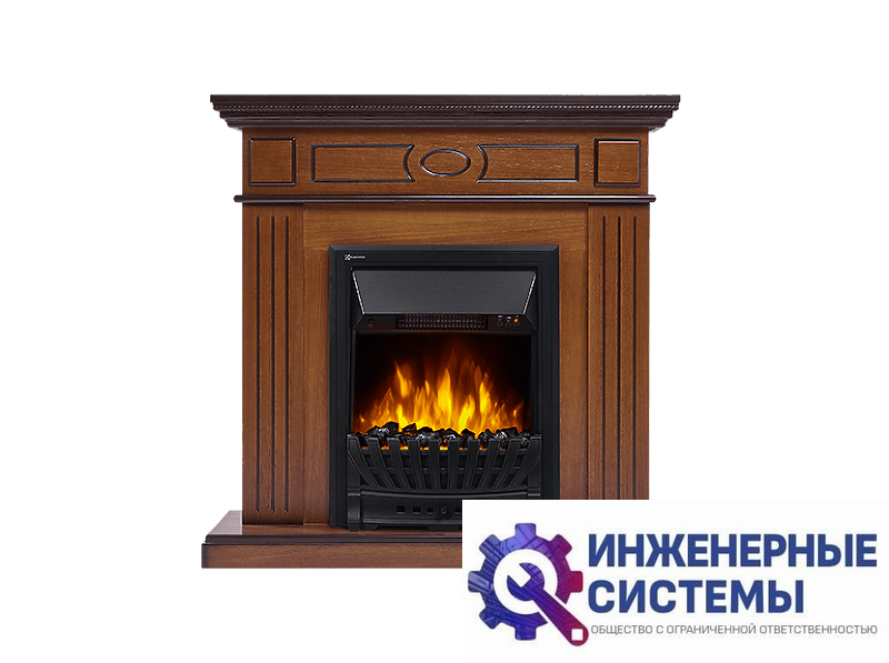 Firelight Bianco Classic портал для камина шпон орех