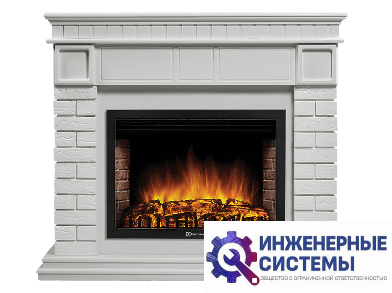 Firelight Bricks 30U портал для камина (угловой) камень белый, белая эмаль