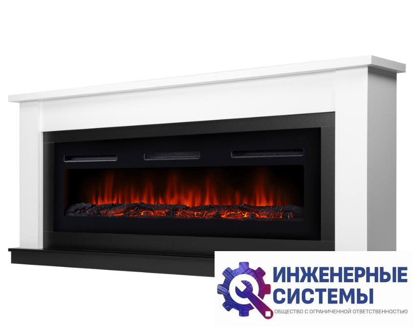 Firelight Canto Long белый, черный портал для камина