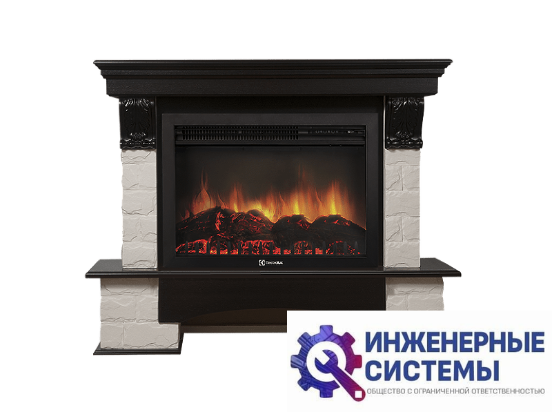 Firelight Forte 30S портал для камина камень белый, шпон темный дуб