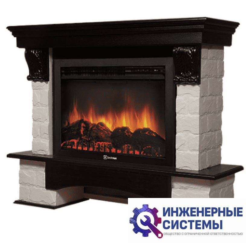 Firelight Forte 30S камень белый, шпон венге портал для камина