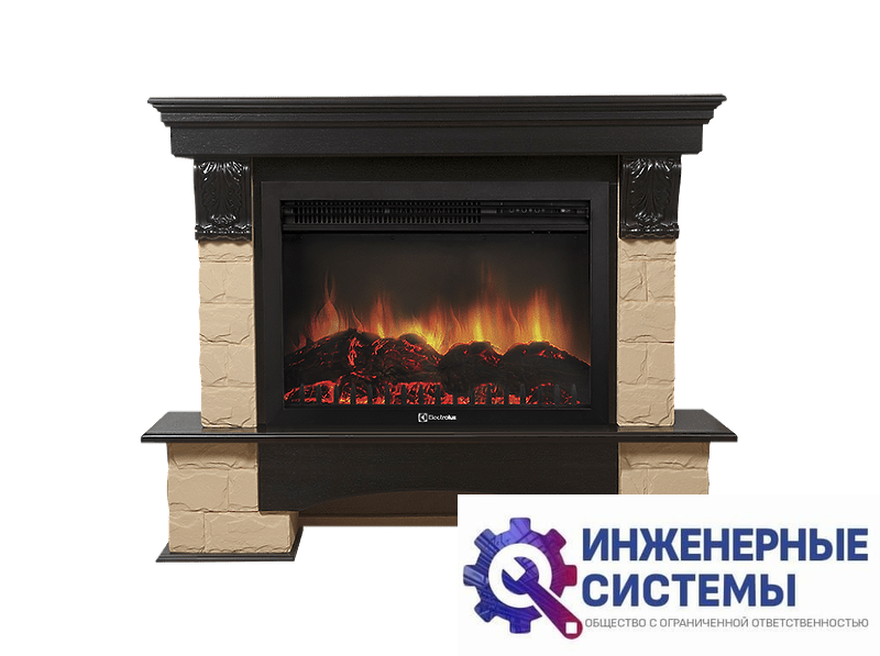 Firelight Forte 30S портал для камина камень бежевый, шпон венге