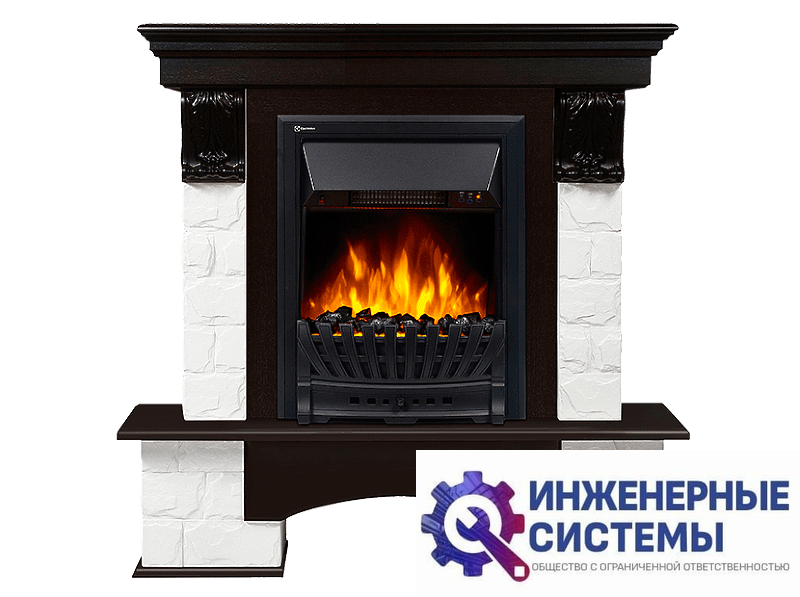 Firelight Forte Classic портал для камина камень белый, шпон венге