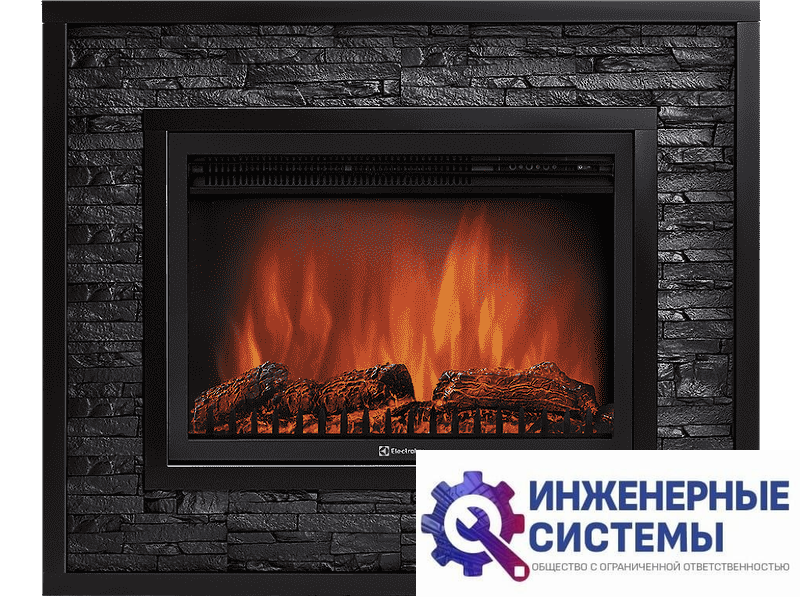 Firelight Loft 30 портал для камина камень черный, черная эмаль