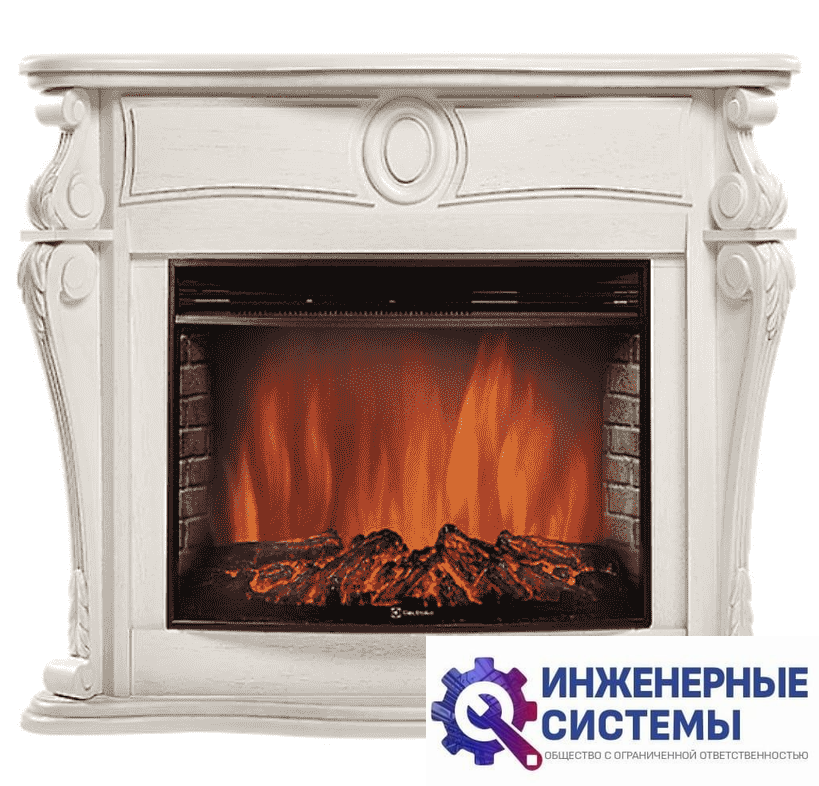 Firelight Ovatio 30 шпон белёный дуб портал для камина