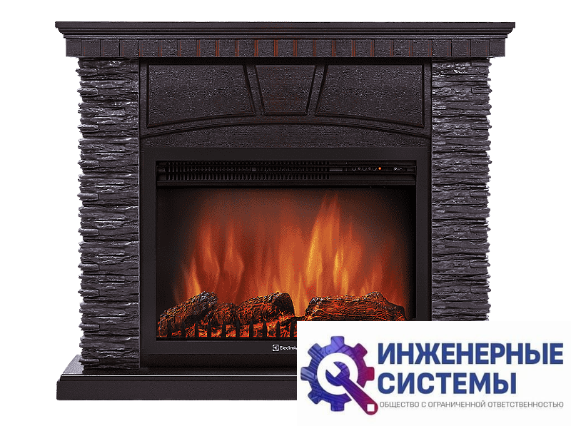 Firelight Porto 30 портал для камина камень черный, шпон венге