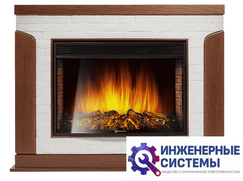 Firelight Prestigio 30 портал для камина камень белый, шпон дуб