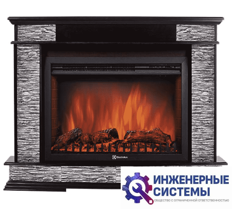 Firelight Scala 25 сланец скалистый серый, шпон венге портал для камина