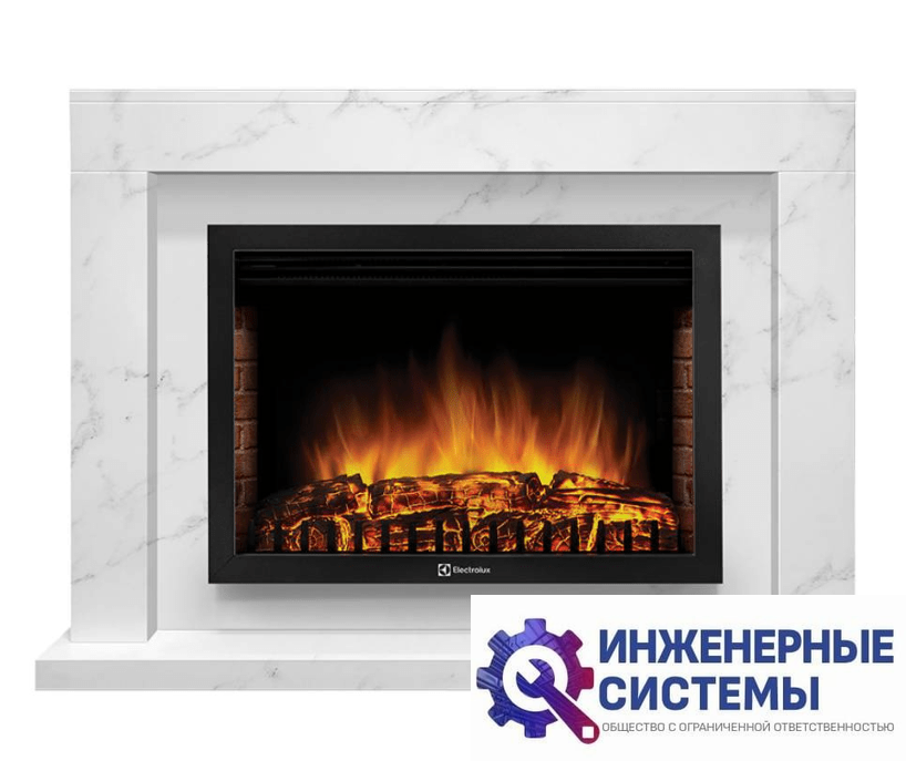 Firelight Simple 25 белый мрамор портал для камина