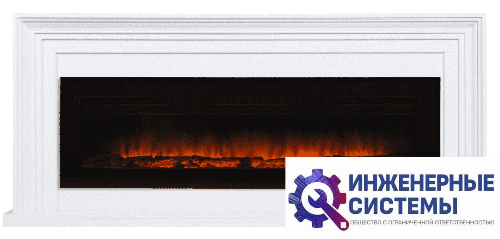 Firelight Stretto Long белый портал для камина