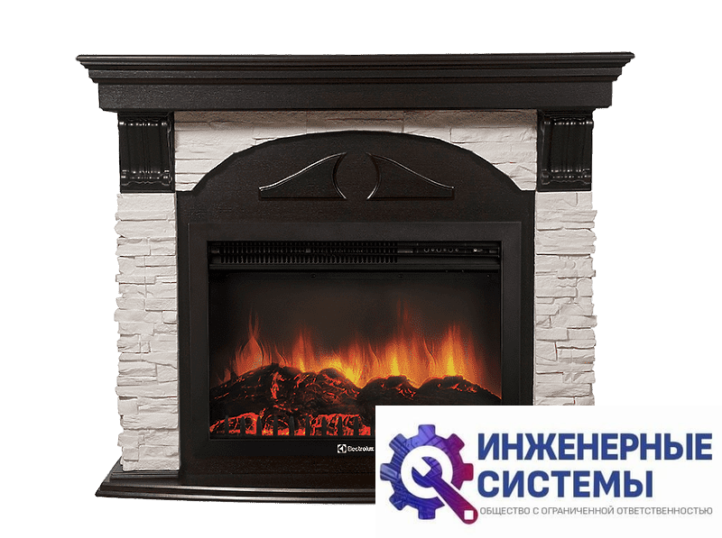 Firelight Torre 25S портал для камина камень белый, шпон венге