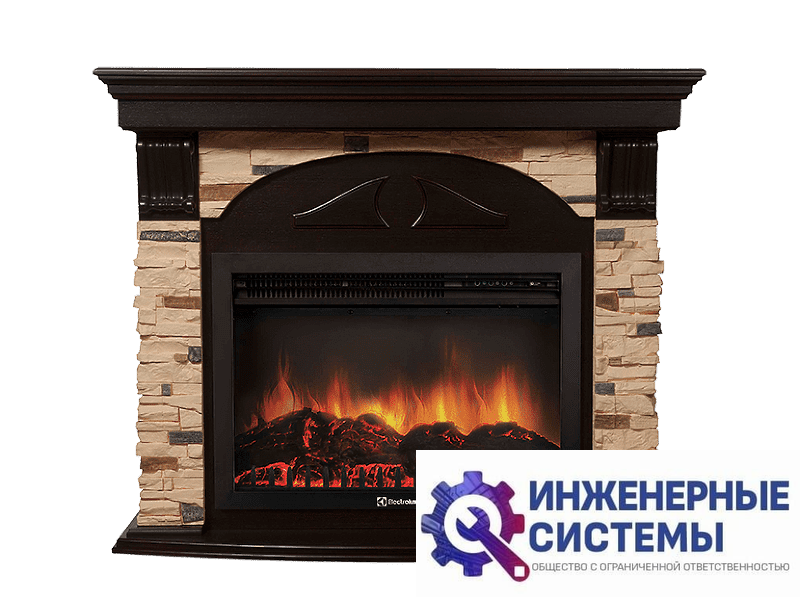 Firelight Torre 30S портал для камина камень сланец натуральный, шпон темный дуб