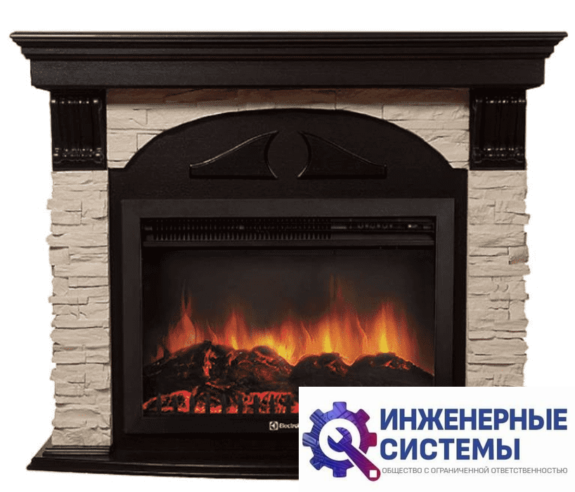 Firelight Torre 30S камень слоновая кость, шпон венге портал для камина