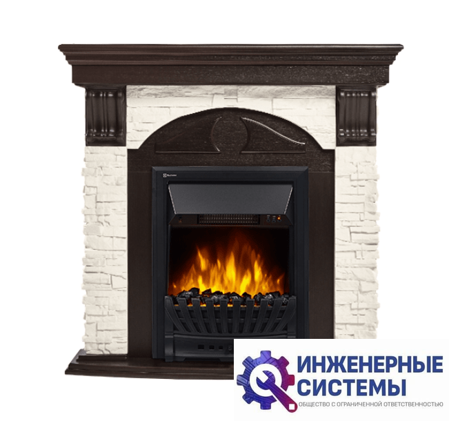 Firelight Torre Classic камень белый, шпон венге портал для камина