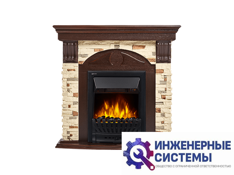 Firelight Torre Classic портал для камина камень сланец натуральный, шпон темный дуб
