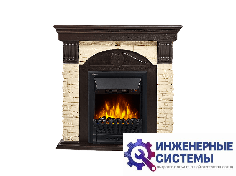 Firelight Torre Classic портал для камина камень слоновая кость, шпон венге