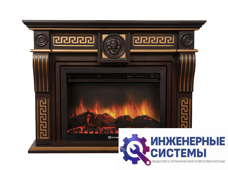 Firelight Vittoriano 30 портал для камина Темный дуб с золотой патиной