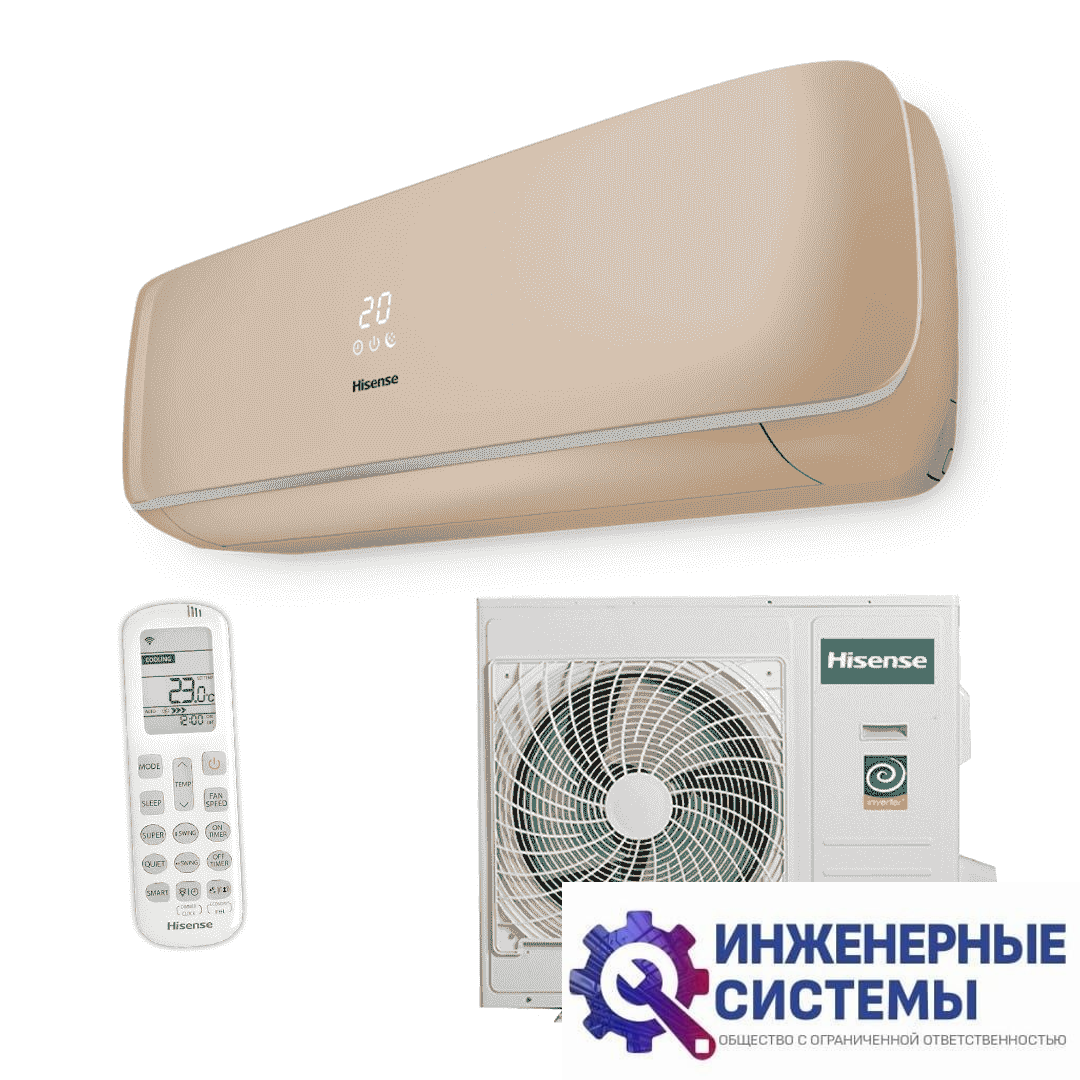 Hisense AS-13UW4RVETG01(C) Champagne Crystal Super DC Inverter кондиционер 3,5 кВт