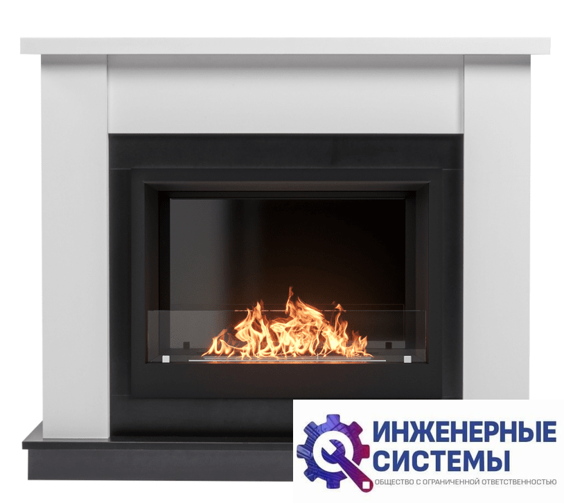 Каминокомплект: Биокамин Firelight BFP/P-2520, портал Canto 25 белый