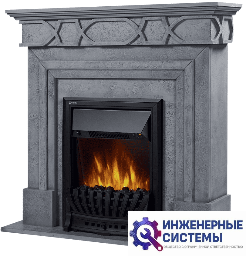 Каминокомплект Firelight: Очаг Classic EFP/P-1020LS, портал Antico Classic серый