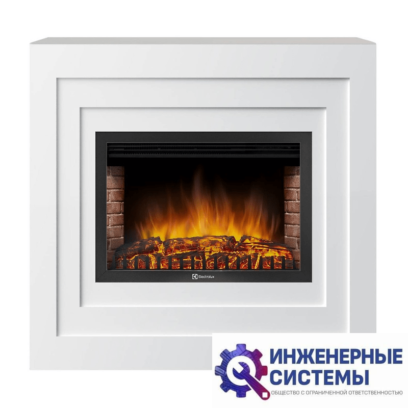 Каминокомплект: очаг Electrolux EFP/P-2520LS с порталом Cubo 25 белый