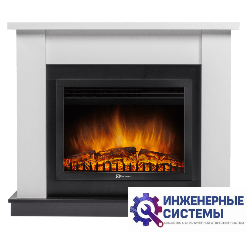 Каминокомплект: Очаг Electrolux EFP/P-2720RLS, портал Canto 25 белый