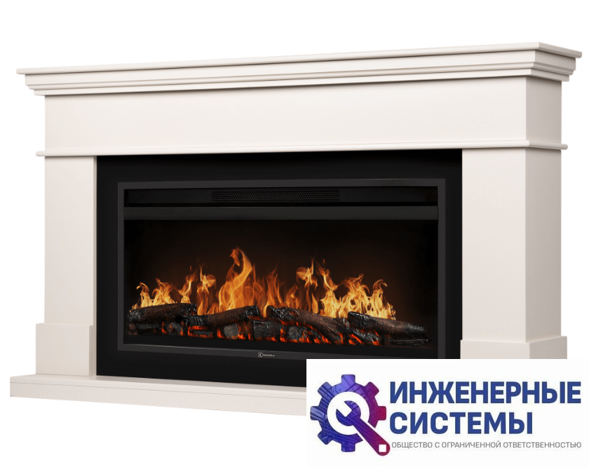Каминокомплект: Очаг Electrolux EFP/P-4220LS, портал California 42/40/36, молочный