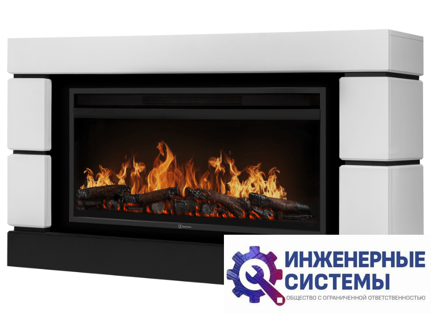 Каминокомплект: Очаг Electrolux EFP/P-4220LS, портал Moderno 42/40/36, белый