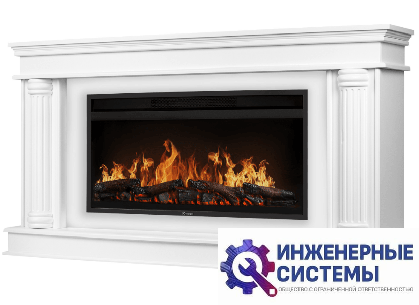 Каминокомплект: Очаг Electrolux EFP/P-4220LS, портал Olympia 42/40/36, белый