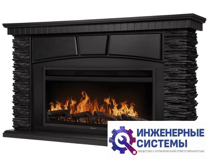 Каминокомплект: Очаг Electrolux EFP/P-4220LS, портал Porto 42/40/36 камень чер. шп. венге