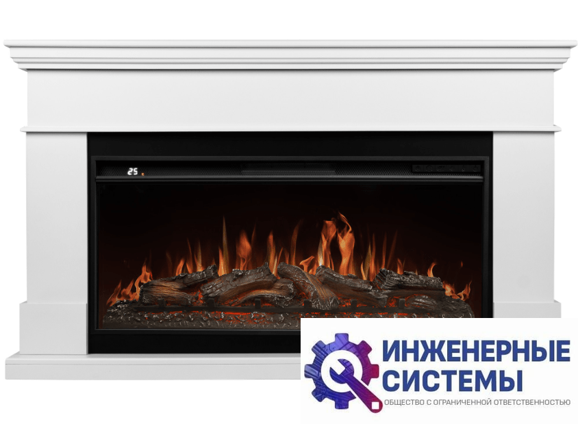 Каминокомплект: Очаг Royal Thermo Aurora RTFP/P-AR40LS, портал California 42/40/36, белый