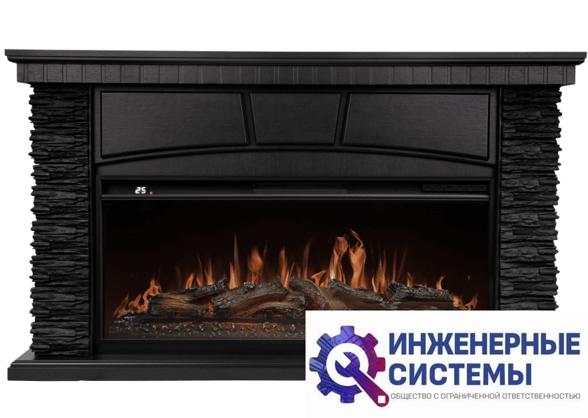 Каминокомплект: Очаг Royal Thermo Aurora RTFP/P-AR40LS, портал Porto 42/40/36 камень чер. шп. венге