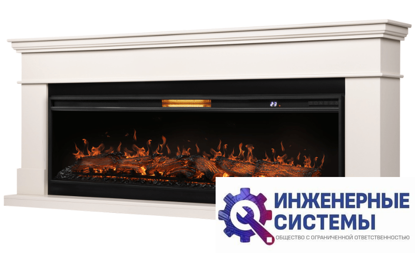 Каминокомплект: Очаг Royal Thermo Aurora RTFP/P-AR60LS, портал California 60 IV, молочный