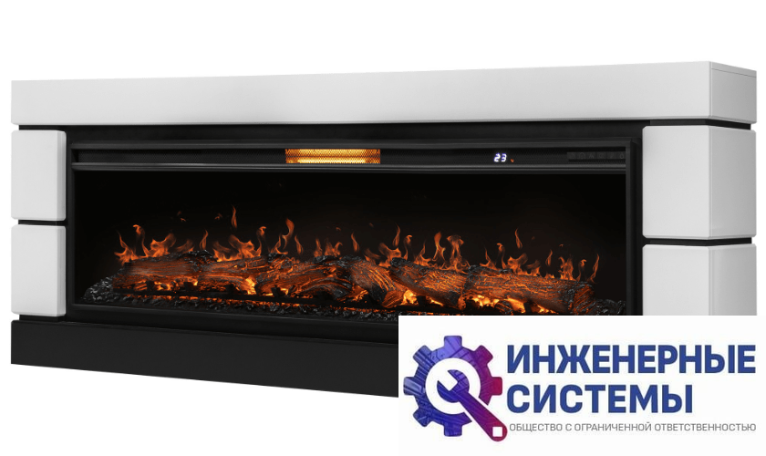 Каминокомплект: Очаг Royal Thermo Aurora RTFP/P-AR60LS, портал Moderno 60, белый