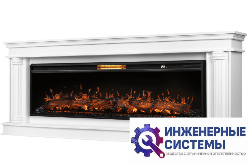 Каминокомплект: Очаг Royal Thermo Aurora RTFP/P-AR60LS, портал Olympia 60, белый