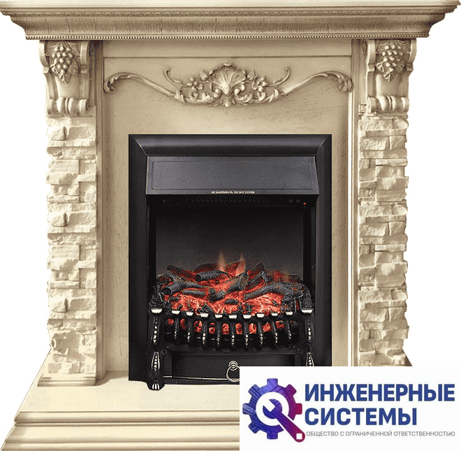 Каминокомплект Royal Flame Adriana Cлоновая кость с очагом Fobos FX Black