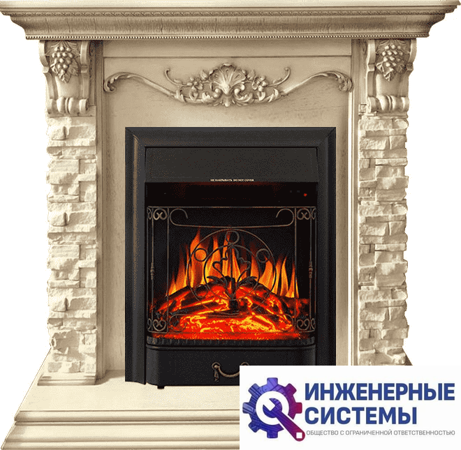 Каминокомплект Royal Flame Adriana Cлоновая кость с очагом Majestic FX Black