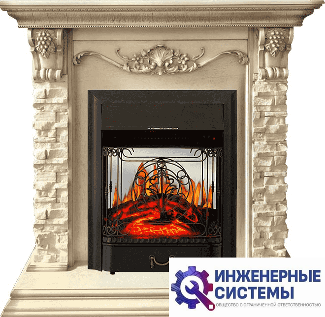 Каминокомплект Royal Flame Adriana Cлоновая кость с очагом Majestic FX M Black