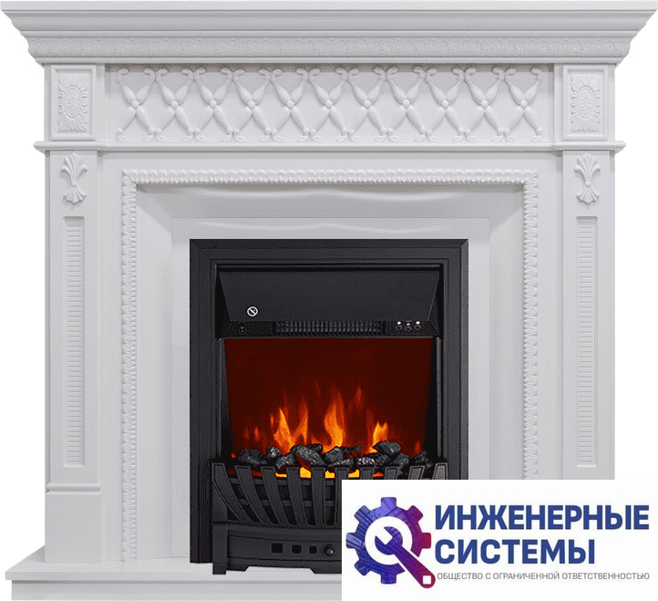 Каминокомплект Royal Flame Alexandria Белый дуб с очагом Aspen Black