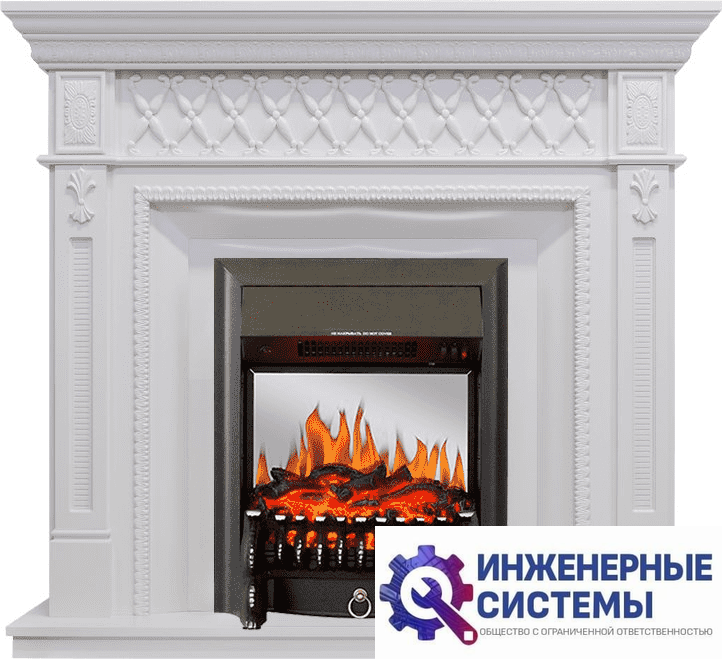 Каминокомплект Royal Flame Alexandria Белый дуб с очагом Fobos FX M Black