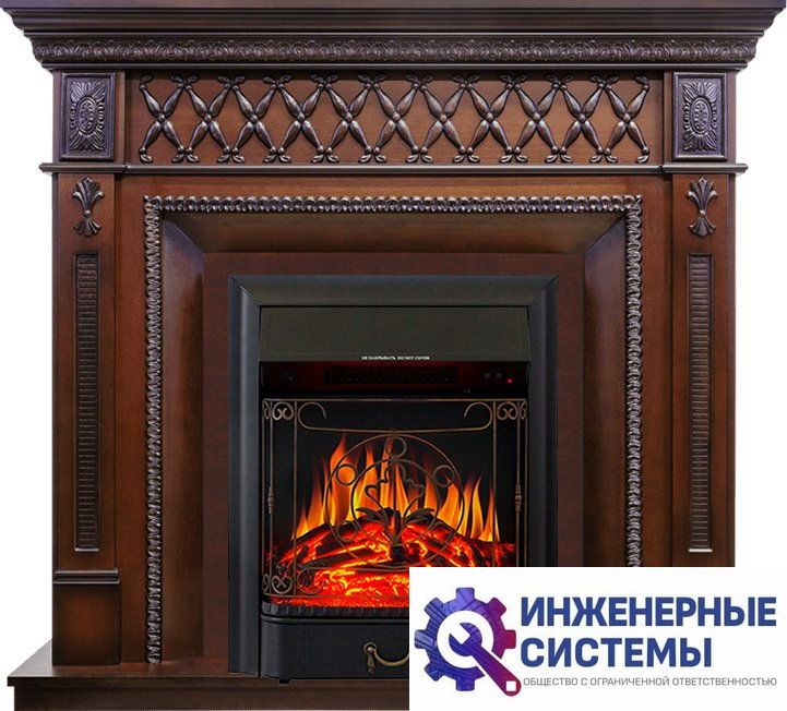 Каминокомплект Royal Flame Alexandria махагон коричневый антик с очагом Majestic FX Black