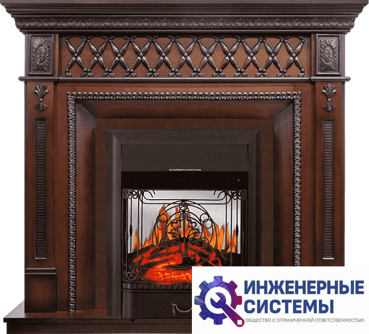 Каминокомплект Royal Flame Alexandria махагон коричневый антик с очагом Majestic FX M Black