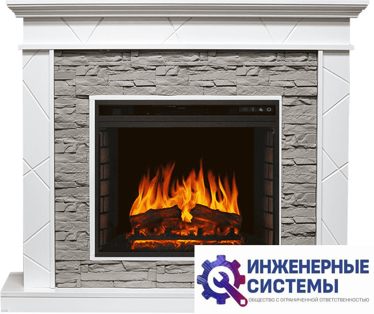 Каминокомплект Royal Flame Basel Белый/Сланец серый с очагом Vision 23 EF LED FX